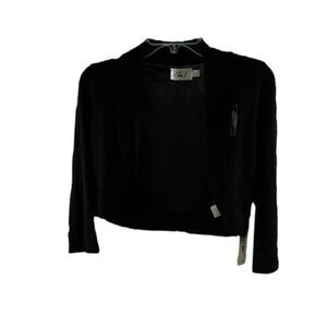 Eliza J NWT Black Crop Knit Top Size XS